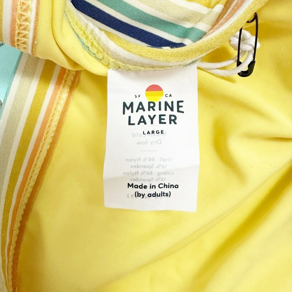 NWT Marine Layer‎ Reversible Havana Halter Bikini Stripe Swimsuit M/L